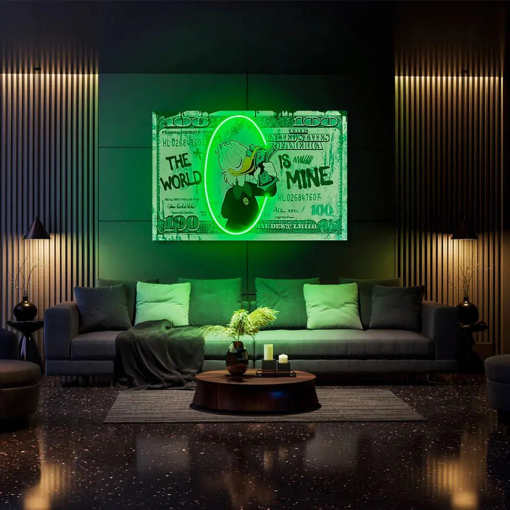Scrooge McDuck with Dollar| Led Wall Art-2