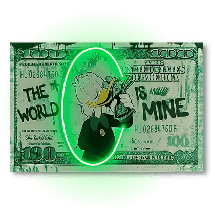 Scrooge McDuck with Dollar| Led Wall Art-0