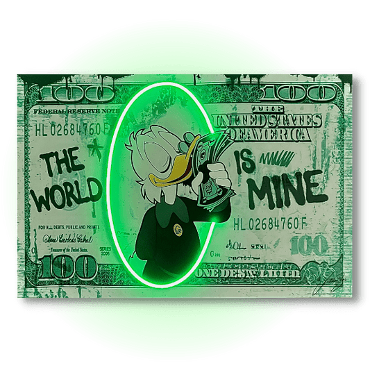 Scrooge McDuck with Dollar| Led Wall Art-0
