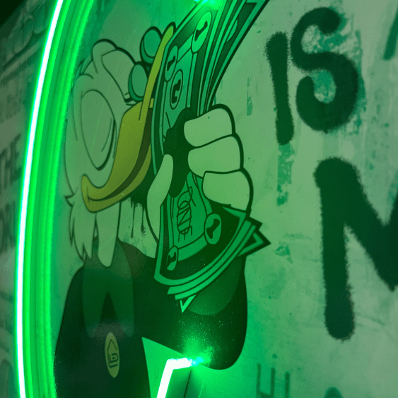 Scrooge McDuck with Dollar| Led Wall Art-1
